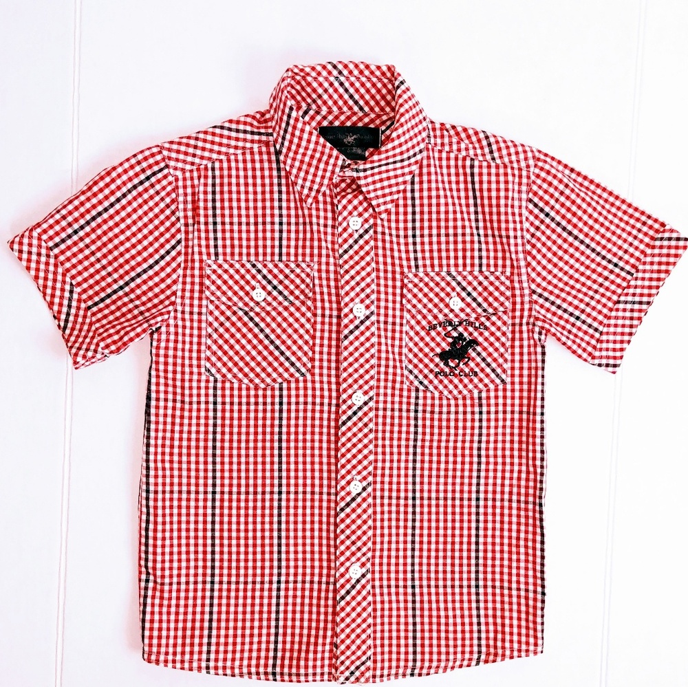 Beverly Hills Polo Club Button-Down Plaid Shirt